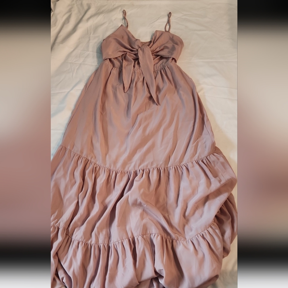 New boho blu women's size medium pink ruffle dress #ABE